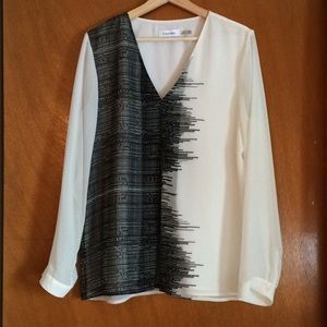 Calvin Klein Long Sleeve Top black and white